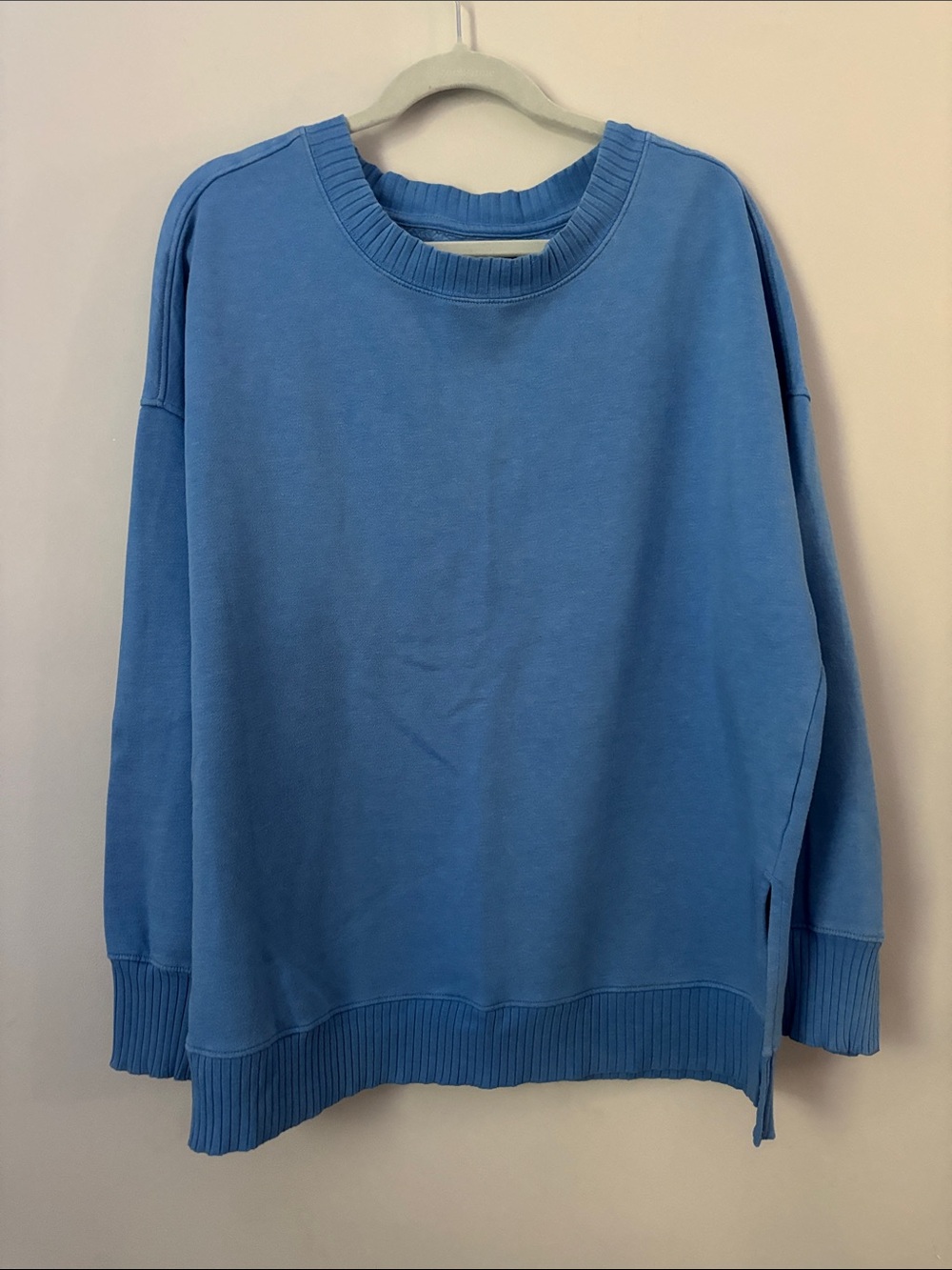 SO Blue Oversized Fleece Tunic Pullover Sweatshirt size Large